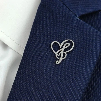 Значок (пин) BROCHE брошь бижутерия Музыка Скрипичный ключ серебристый BRGV114504