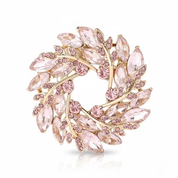 Брошь BROCHE бижутерия Венок из колосков розовая BRBF114443