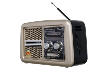 Радіоприймач Golon RX-978BT зарядка від сонячної панелі – AM/FM/SW, Bluetooth колонка, MP3 з USB/TF, акумулятор + батарейки, ліхтарик