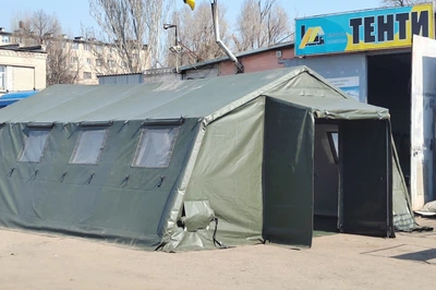 Каркасная палатка «Британка» 5,5×6,18 м (модульная, унифицированная) ПВХ 650 г/м²