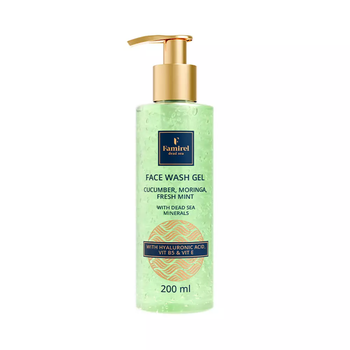 Гель для умывания лица с экстрактами огурца, моринга и мяты Famirel Face Wash Gel, 200 мл