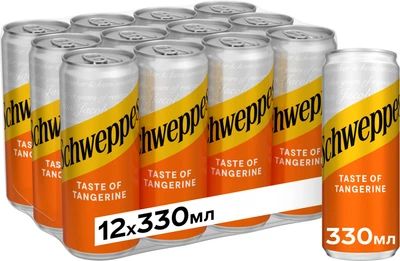 Упаковка безалкогольного напитка Schweppes Tangerine 0.33 л х 12 шт (5449000221056)