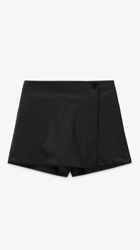 Юбка-шорты однотонные экокожа женские GENUA G011228-0003 L Черный shop (2000999406492)