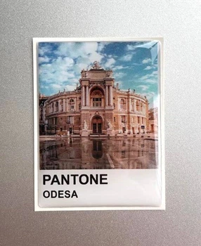 Обʼємна 3D наліпка "Pantone Odesa" (Одеса Оперний) стікер для декора телефона, ноутбука, блокнота