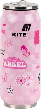 Термочашка с трубочкой Kite Angel 500 мл Розовая (K25-1264-2)