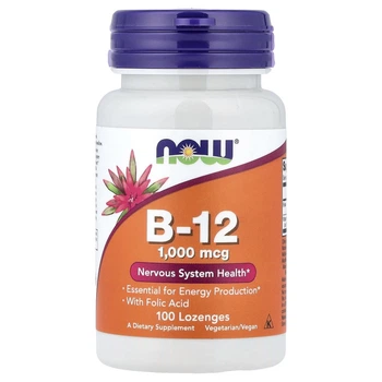 Вітамін В12 та фолієва кислота Now Foods (Vitamin B-12 Folic Acid) 1000 мкг 100 льодяників (NOW-00466)