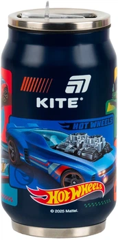 Термочашка с трубочкой Kite Hot Wheels 350 мл Синяя (HW25-1263)