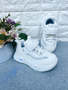 Кроссовки Clibee для мальчика белые LED 27р 16,8см 2004