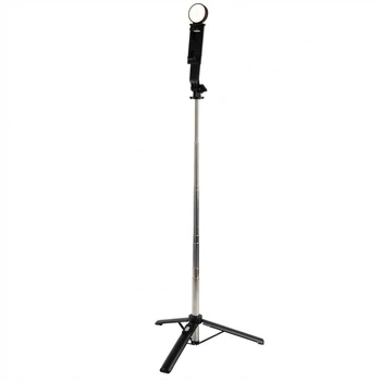 Селфи-монопод с треногой PLOKAMA LIVE-K7 LED 1,1 м с LED-подсветкой и Bluetooth-пультом, черный