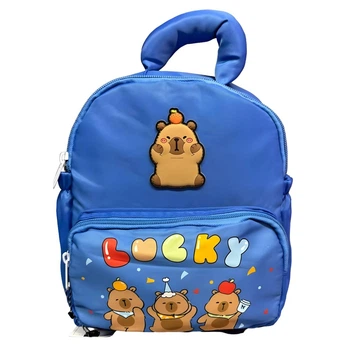 Дитячий рюкзак Lucky з принтом капібара 25 х 22 см синій (25-605)