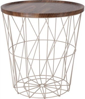 Stolik kawowy Home Styling Collection 94698 z koszem 38 x 40 cm Beżowy (8721037391788)