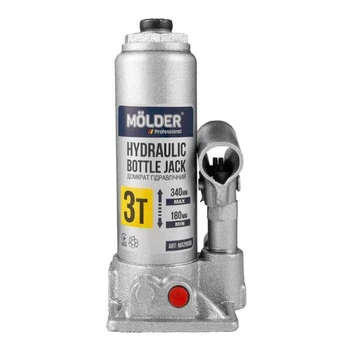 Домкрат гідравлічний пляшковий 3 т Molder 180-340 мм для автомобіля в пластиковому пакованні (MA29035)