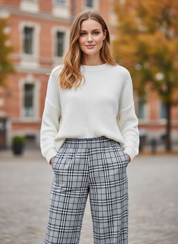 Брюки H&M 36 Комбинированный (HM-07513979-Blue)