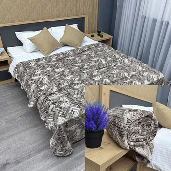 Плед-покрывало Decorator WellSoft 200х220 см Коричневый с молочным (87-164)