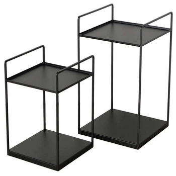 Набір кавових столиків Boltze 83831 Como в стилі Лофт 2 шт Чорні (4066076291090)