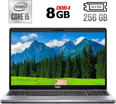 Ноутбук Б-клас Dell Latitude 5510 / 15.6" (1920x1080) IPS / Intel Core i5-10210U (4 (8) ядра по 1.6 - 4.2 GHz) / 8 GB DDR4 / 256 GB SSD M.2 / Intel UHD Graphics / WebCam / USB 3.2 / HDMI / Windows 10 б/в