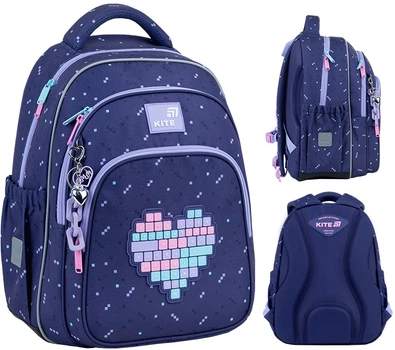 Рюкзак школьный Kite Education 763M для девочки Фиолетовый 39x29.5x14.2см 15л легкий Ортопедический 1-4 класс спинка Ergo Kids (K26-763M-2)