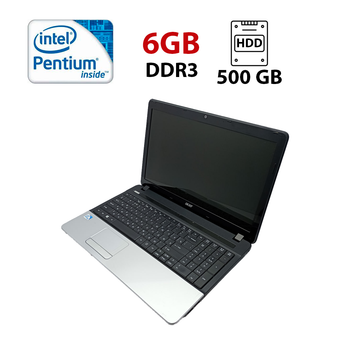 Ноутбук Acer Aspire E1-531 / 15.6" (1366x768) TN / Intel Pentium B960 (2 ядра по 2.2 GHz) / 6 GB DDR3 / 500 GB HDD / Intel HD Graphics / WebCam б/у