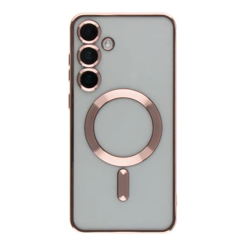 Чехол TPU Metallic Full Camera with Magsafe для Samsung Galaxy S24 5G (S921) Rose Gold