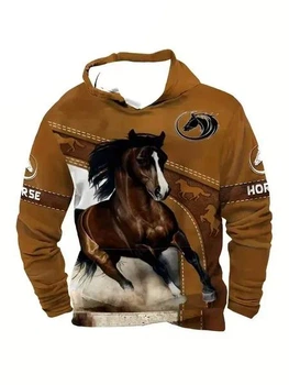 Худі чоловіче Яскраво кінь 2XL коричневе