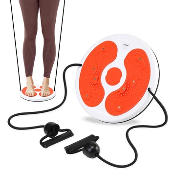 Диск здоровья для талии Cornix Twisting Waist Disc с эспандерами XR-0452 White/Orange