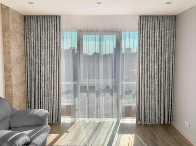 Штора Monro Жаккард Ромб 250×250 см Серая 1шт