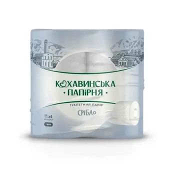 Туалетний папір Кохавинська папірня Срібло 3 шари 170 відривів 8 рулони (450989)