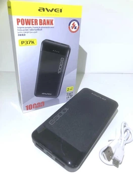УМБ Портативна батарея Powerbank AWEI P37K 10000mAh Black
