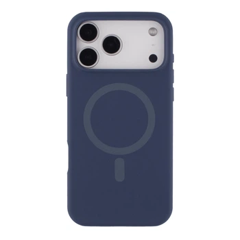 Чехол накладка Glow Silicone Case with Magsafe для Apple iPhone 18 Pro панель-накладка для телефона магнитая зарядка Dark blue