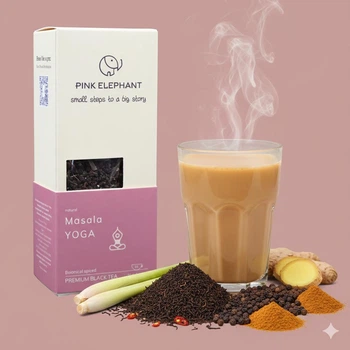 Чай детокс Yoga Masala: гострий черний чай зі спеціями та лемонграсом 70 г Pink Elephant