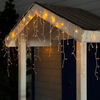 Гирлянда бахрома светодиодная 12м 200LED теплый белый от сети (6598-8344)