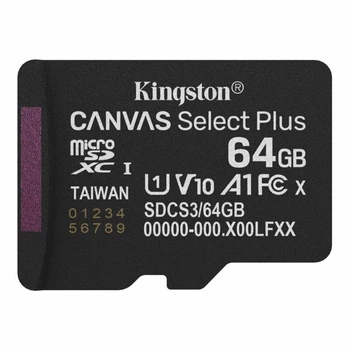 Карта пам'яті microSDXC (UHS-1) Kingston Canvas Select Plus Gen3 64Gb class 10 А1