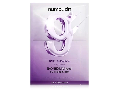 Ліфтінг маска для обличчя з пептидами Numbuzin No.9 NAD+ BIO Lifting-sil Full Face Mask (8809652587646)