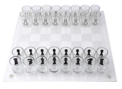 Шахи зі стопками No Brand Shot Glass Chess 32 шт Прозорий (2104619087)