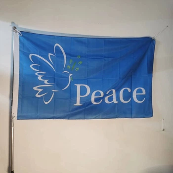 Флаг Мира Голубь с ветвью Peace 90×150 см