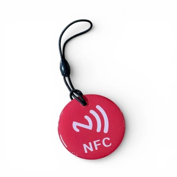 NFC метка брелок NTAG213 круглый 35 мм - Red