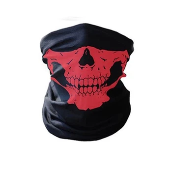 Бафф Skull бандана, балаклава, маска чорна з червоним черепом