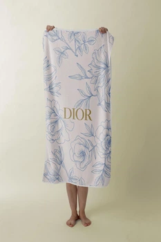 Рушник з принтом Діор квіти, "Dior" - 70*140 см