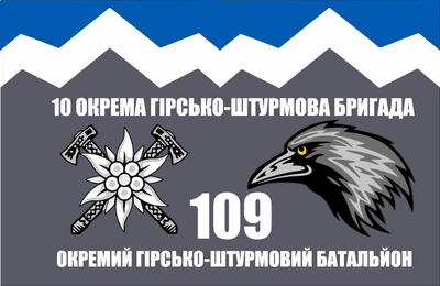 Прапор 109 батальйон 10 ОГШБр 80*120 см, прапорна сітка, преміум друк