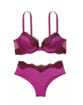 Комплект білизни Victoria’s Secret Push-up Малиновий 34B-S