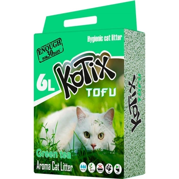 Соевый наполнитель для кошачьего лотка на основе тофу KOTIX TOFU Green Tea 6 л