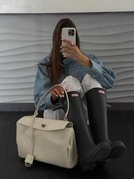 Сумка Balenciaga Rodeo Premium шкіра 35×26×9 см 2 відділення біла 35×26×9 см (LUX1083)