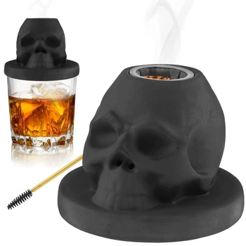 Керамический коктейльный смокер Skull Bourbon Инфузер Череп для копчения виски Old Fashioned Подарок мужу/папе