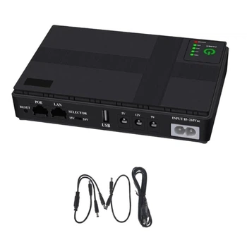 ДБЖ/UPS для Роутера DC1018P 12000mAh 12V/ 9V/ 5V/ black | Джерело безперебійного живлення для пристроїв постійного струму (модем, термінал, ONU, GPON, камера)