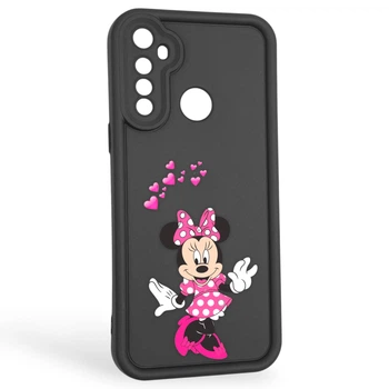 Чехол силиконовый оригинальный Soft Touch с 3D принтом волшебной минни маус для Realme C3 черный (Полная защита камеры)
