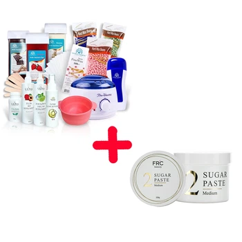 Набор для депиляции воском PROFI KIT, 15 предметов + Подарок Паста для шугаринга FRC Beauty Sugar Paste Medium, 150 г