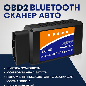 Автомобильный диагностический сканер OBD2 Bluetooth