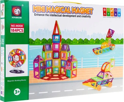 Конструктор магнітний MEGA 184 елементи ZKL.M008 (5903864909395)