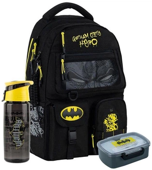 Рюкзак шкільний + пляшечка + ланчбокс Kite Education teens DC Batman DC25-2587M