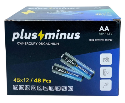Батарейка пальчиковая Plus Minus AA R6 1 шт
